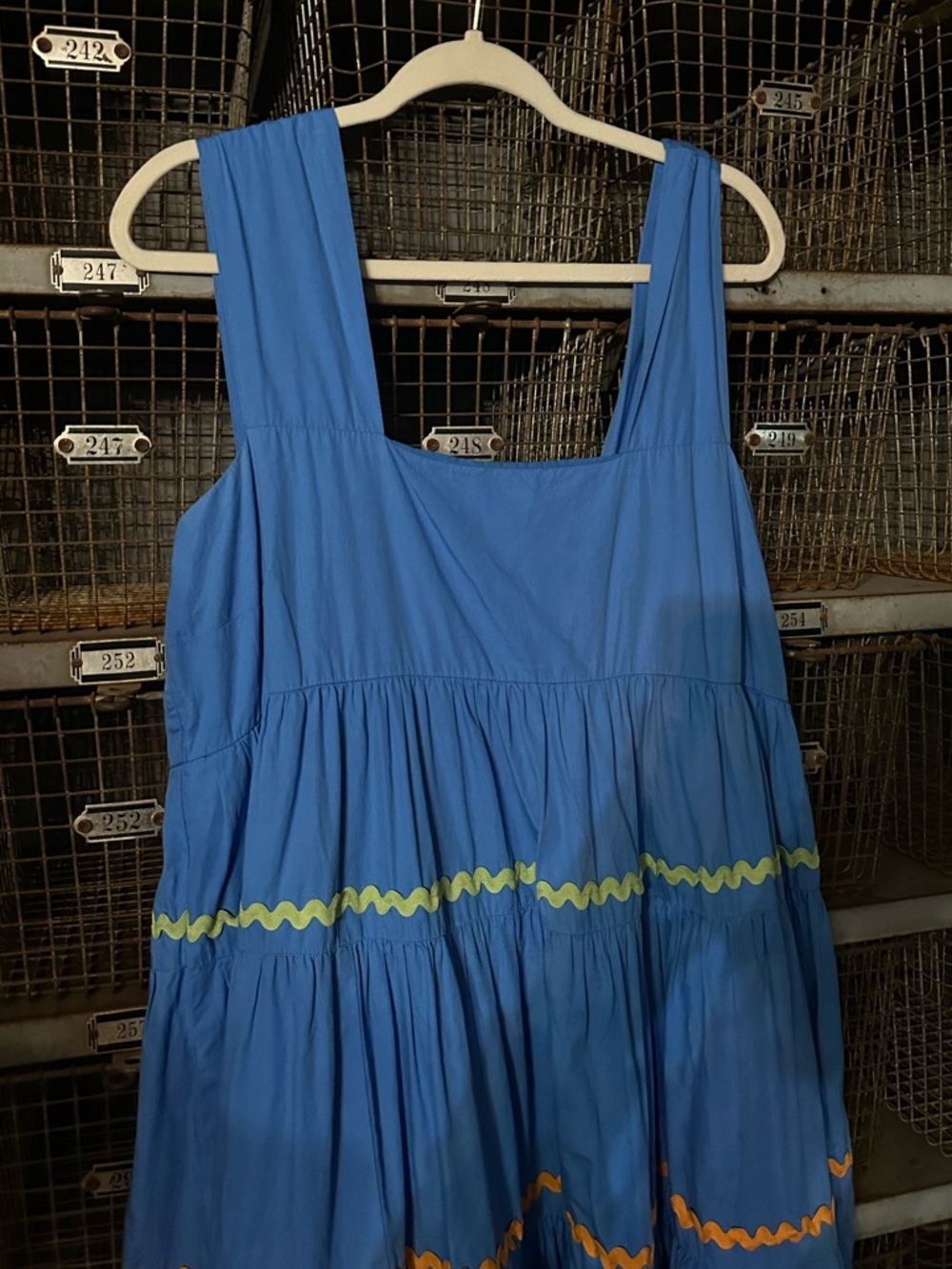 Anthropologie Blue The Helena Square-Neck Tiered Midi Dress Size XL 38331 - Picture 6 of 13